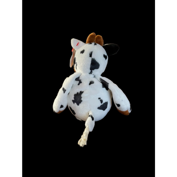 Ty Beanie Baby Cow Plush Stuffed Animal Tipsy White Black - Picture 3 of 7